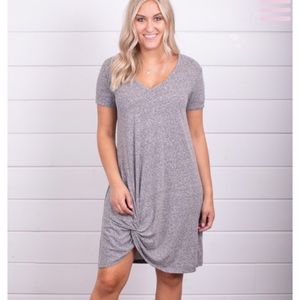 Z Supply v neck tshirt dress in gray heather